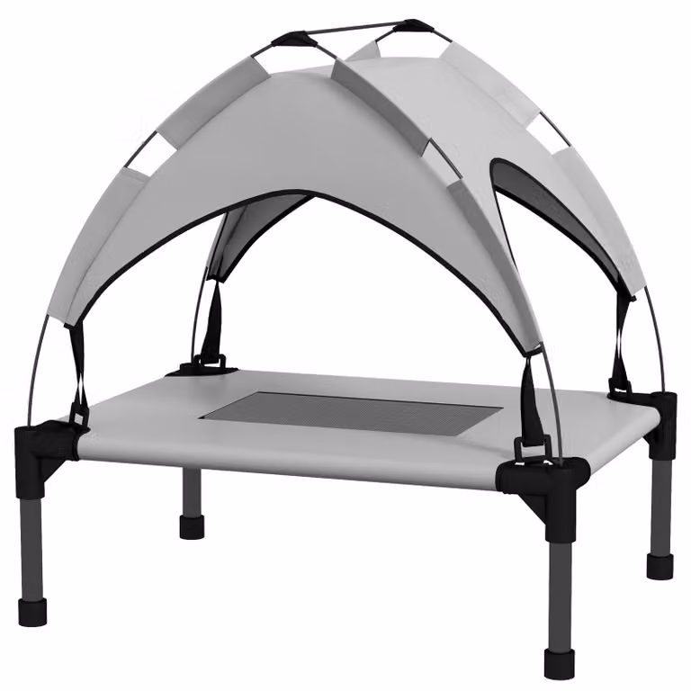 Cuccia da esterno per cani con tetto – portatile | Colore: Grigio | Dimensioni: 46x61x63 cm