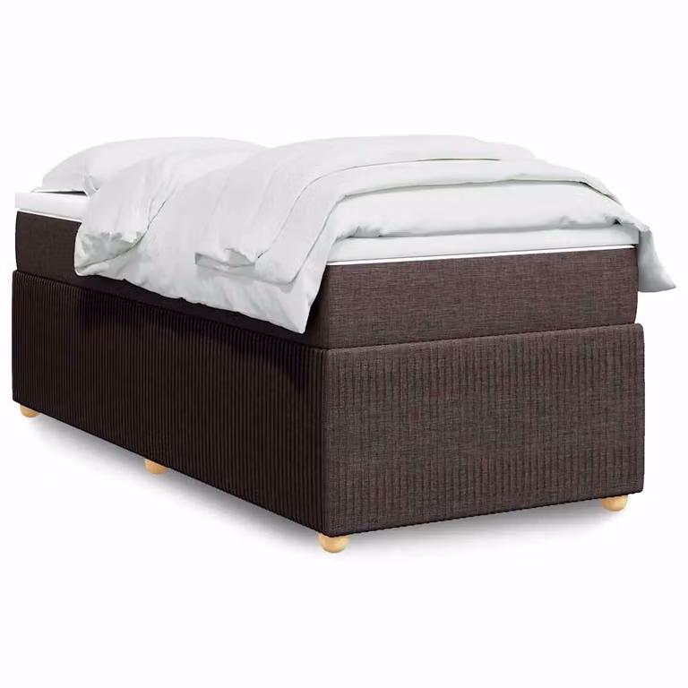 Giroletto a molle con materasso ibrido vidaXL in tessuto marrone e bianco L/P/H: 90 x 200 cm