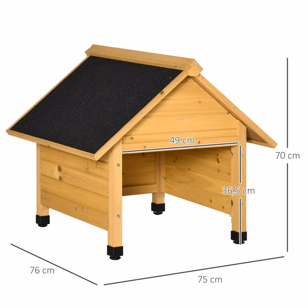 Ricovero per robot tagliaerba WISHDOR in legno e plastica con tetto bitumato, stile rustico, giallo, L: 75 cm, P: 76 cm, H: 70 cm – 2