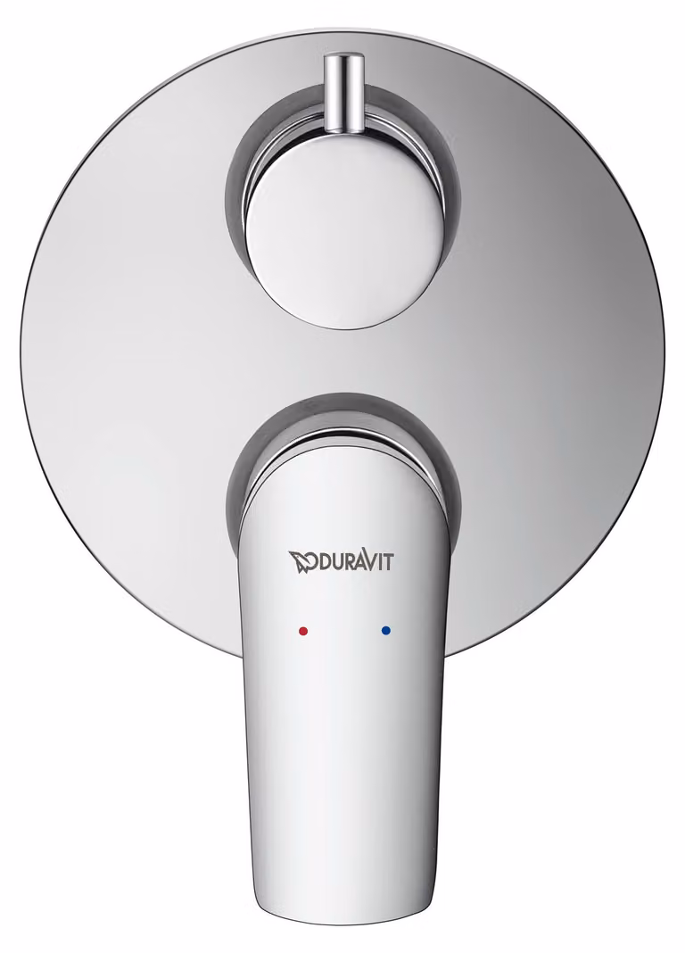 Duravit No.1 Mitigeur monocommandé encastré pour bain, avec corps de base, rond, 2 consommateurs, N15210008010, N15210008010