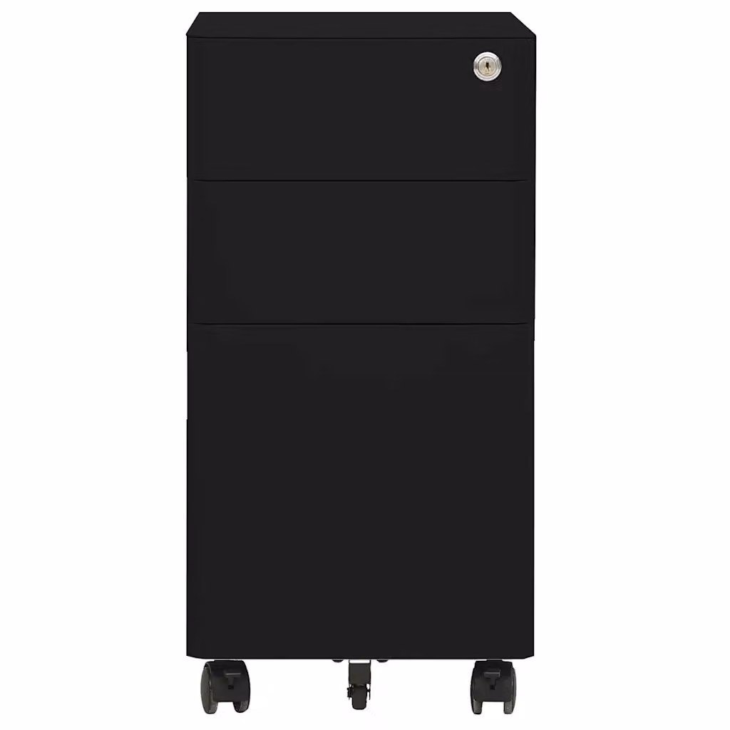 Schedario Mobile Nero in Acciaio con Ruote e Serratura CFW8012855 L: 30 cm, P: 45 cm, H: 59 cm – 2