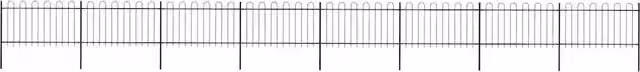 Recinzione Giardino Parte Superiore ad Anello 1339x100 cm Nera 277663
