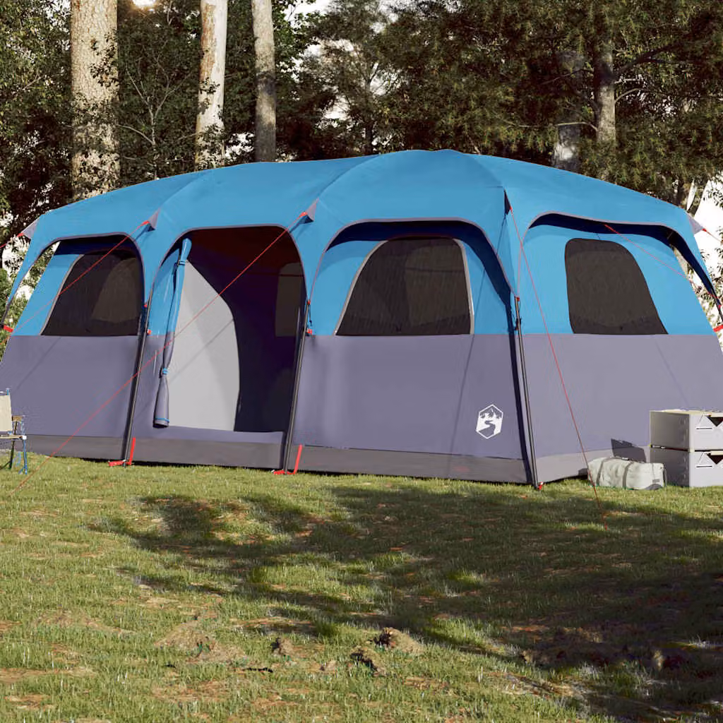 Tenda Familiare Impermeabile vidaXL per 10 Persone Blu in Poliestere