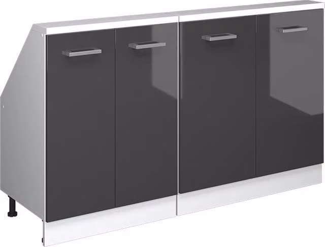Set di mobili sottotetto Rion Antracite lucido/Bianco Set di 2 Vicco
