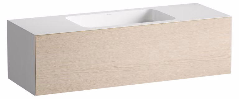 LAUFEN FOLIO Plan de toilette, mural, rectangulaire, 1 tiroir, sans trou pour robinetterie, sans trop-plein, 1254x450x350mm, H580FO55241121, H580FO55241121