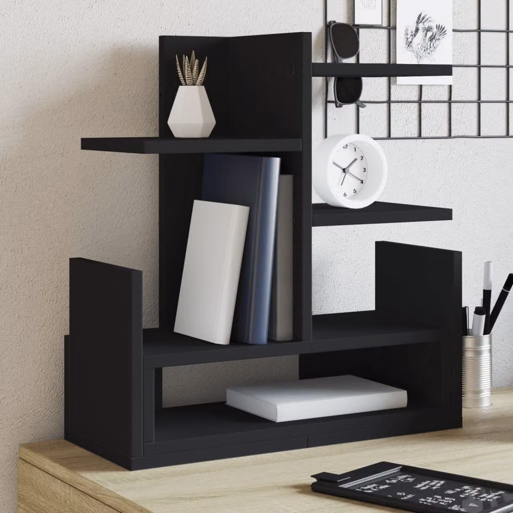 Maison Exclusive - Organizer da scrivania nero 49x20x52,5 cm Materiale ligneo