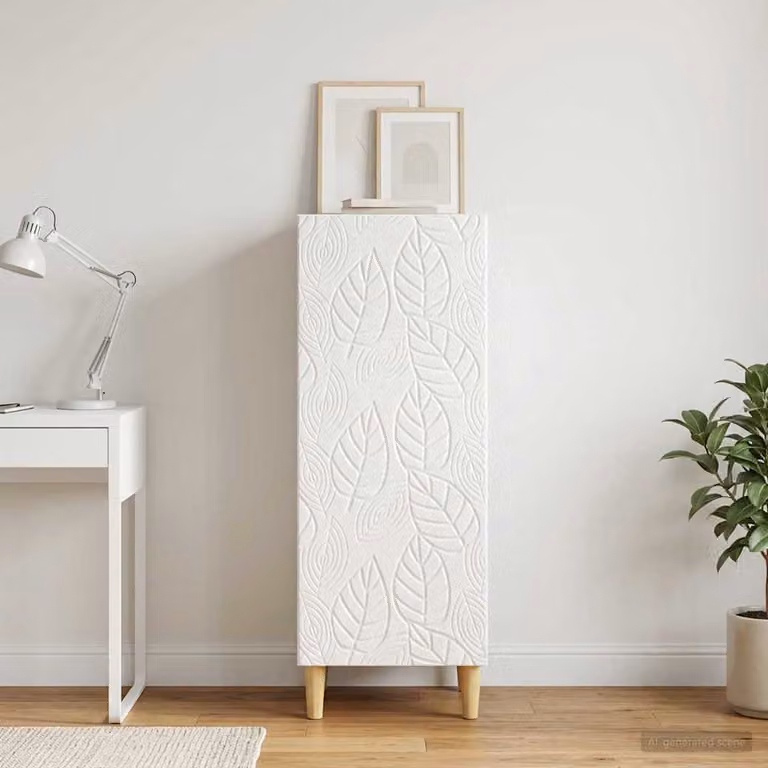 Credenza moderna vidaXL in legno ingegnerizzato bianco lucido L/P/H: 33 x 34,5 x 90 cm