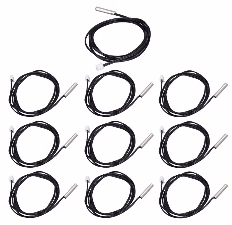 10 sensori di temperatura NTC, termistori, con testa cilindrica di dimensioni 5 x 25 mm, per la misurazione di 5 K, modello B3470