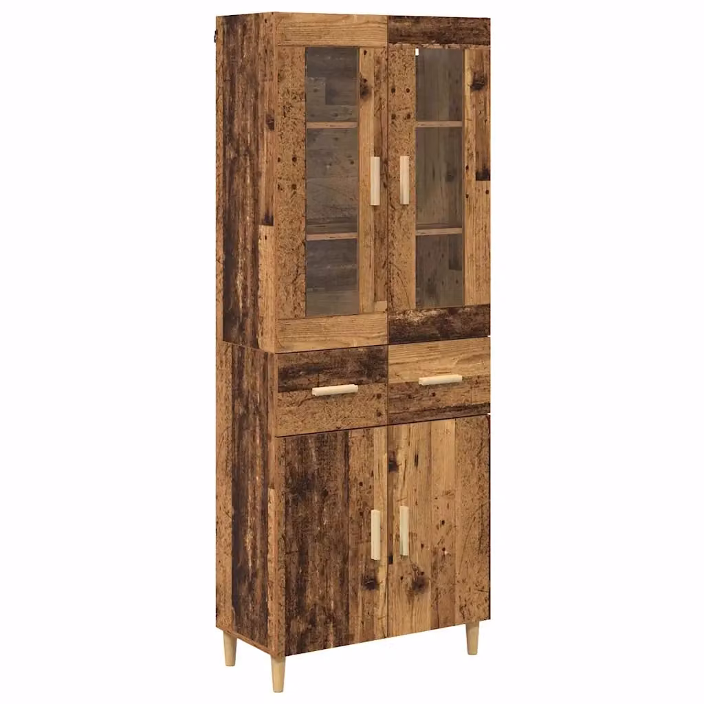 Credenza moderna vidaXL in legno ingegnerizzato marrone con ante a battente e ripiani interni L/P/H: 69,5 x 34 x 180 cm – 2