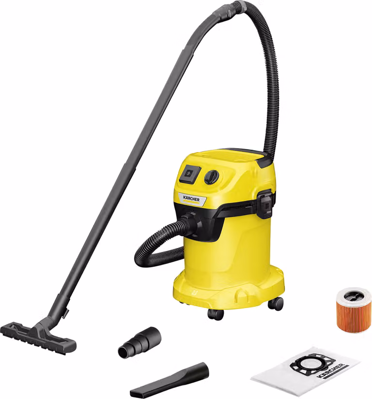 Kärcher WD 3 P V-17/4/20 - Aspirapolvere a tamburo - con sacco / senza sacco - Giallo