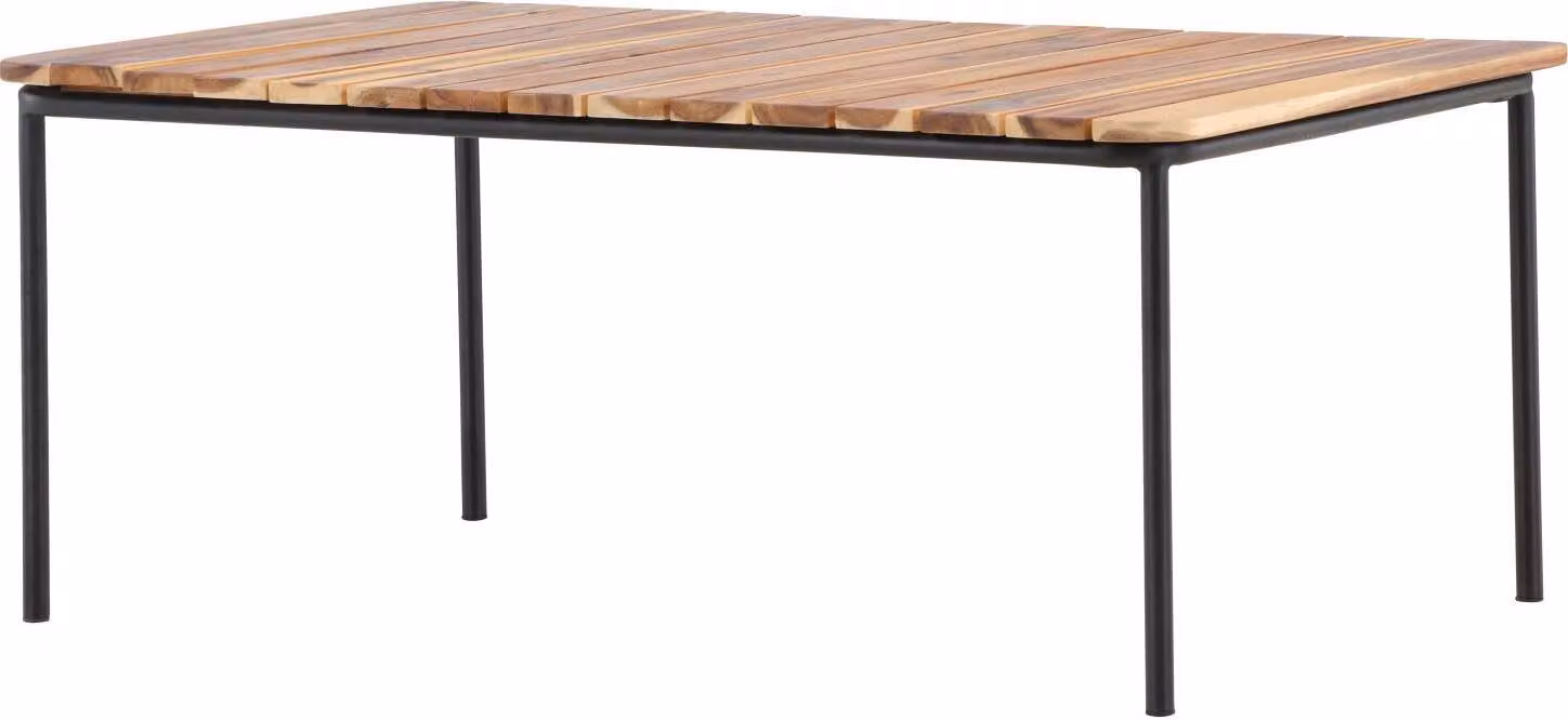 FURNLUX Tavolino da esterno Penh Acacia E Nero 65cm / Colore principale: Marrone / Dimensioni: 65 x 100 x 40 cm