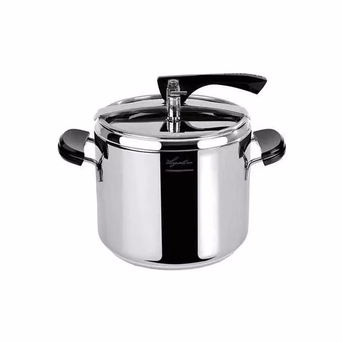 Pentola a pressione Lagostina La Classica in acciaio inox 18-10 con fondo Lagofusion per induzione, colore argento, capacità 7 l, diametro 22 cm – 2