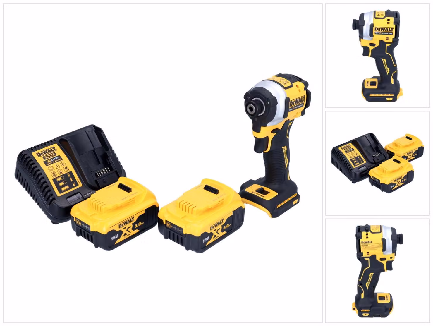 Avvitatore a impulsi a batteria DeWalt DCF 850 P2 18 V 205 Nm 1/4" brushless + 2x batteria ricaricabile 5,0 Ah + caricabatterie