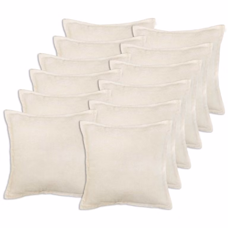 Set di 12 federe vidaXL HOUTEN color beige in tessuto bouclé, L 45 x P 45 cm