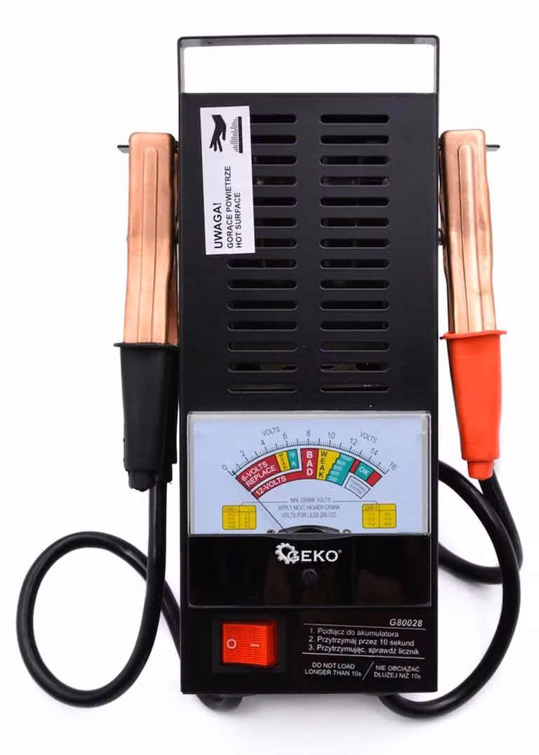 Tester per batteria auto con display analogico 6–12 v, strumento diagnostico per veicoli, Geko