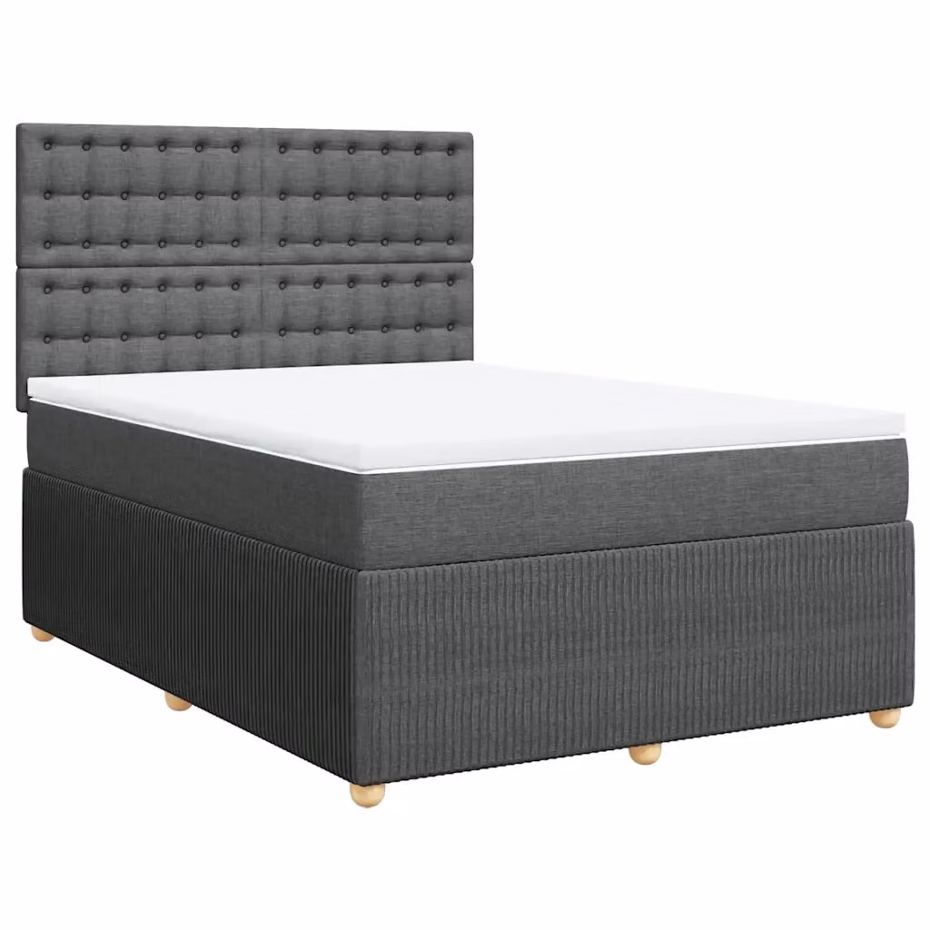 Letto Ibrido vidaXL con Giroletto a Molle e Materasso Grigio e Bianco L/P: 160 x 200 cm – 2