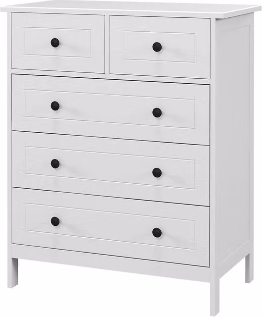 Cassettiera GIORDANOSHOP in stile rustico bianca con finitura opaca L 74 cm x P 40 cm x H 91 cm