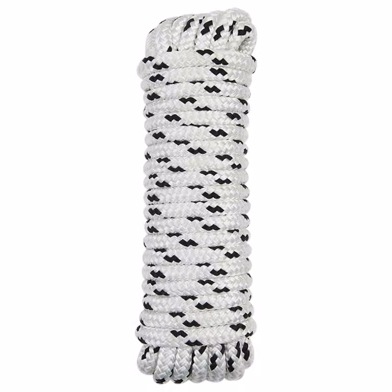 Corda da barca vidaXL in plastica, Bianco e Nero, Diametro: 14 mm, Lunghezza: 9 m