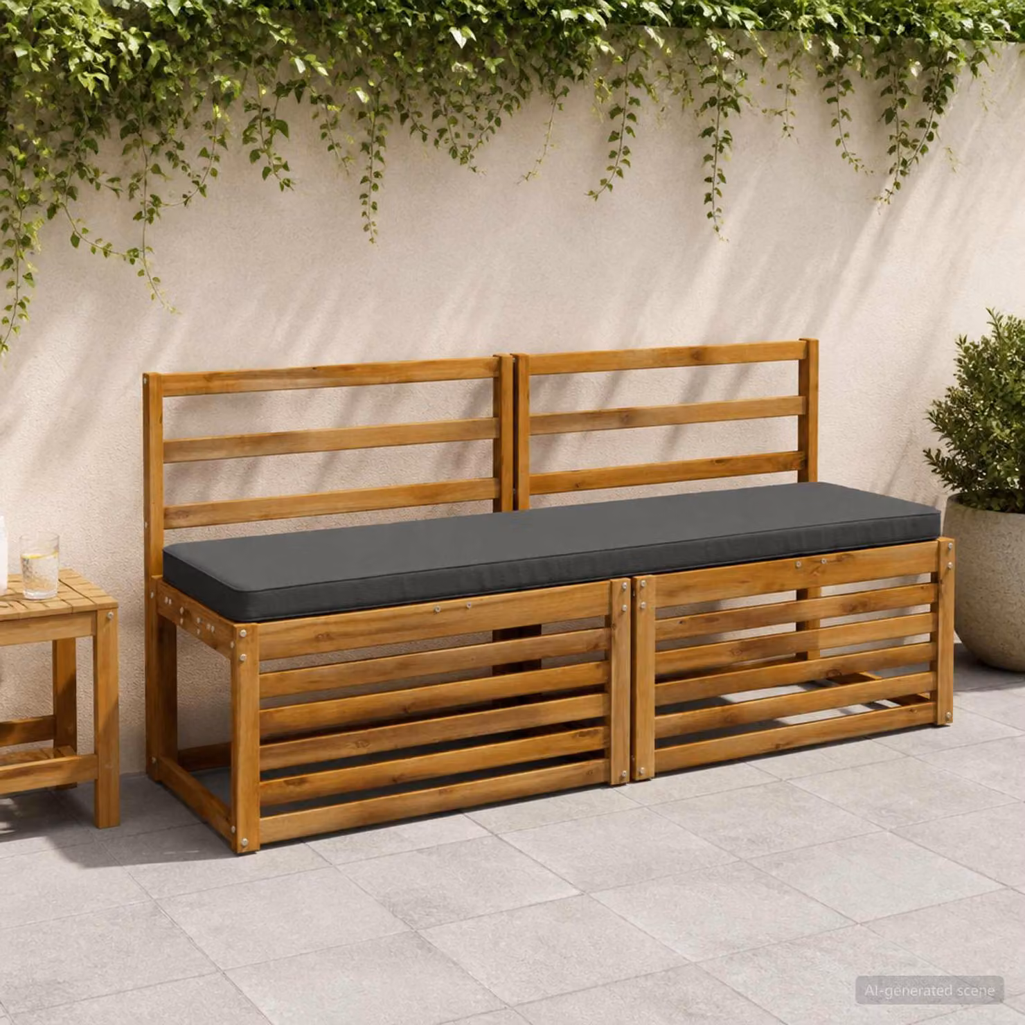 Cuscino per panchina vidaXL VUGHT in poliestere con rivestimento lavabile, colore antracite