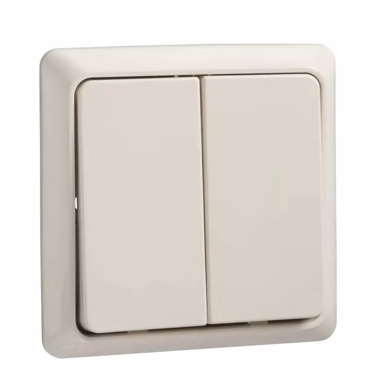 Pulsante doppio pw incorporato 1A/42V - Pulsante 2 contatti (NO) bianco 506190