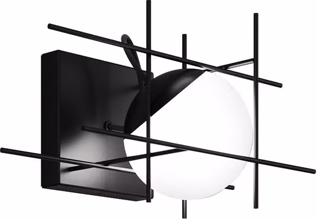 Applique a parete Vistosi Plot LED dimmabile in metallo e vetro bianco con luce up/down warm white