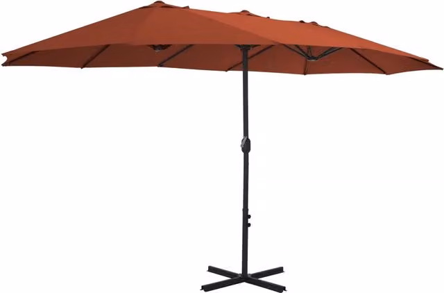 Ombrellone da Esterni-Ombrello da giardino Palo in Alluminio 460x270cm Terracotta