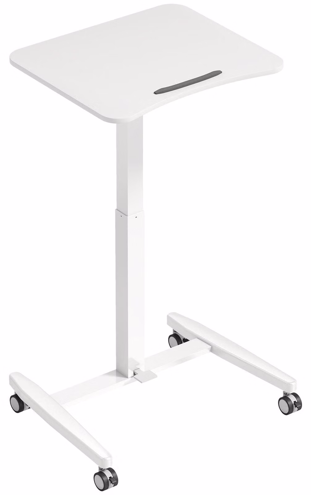 Scrivania regolabile su ruote con piano inclinabile | Colore: Bianco | Dimensioni: 60,5 x 52 x 75-114 cm