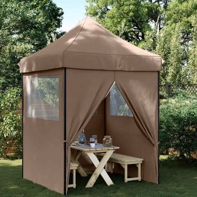 Tenda da festa Party-Tenda in tessuto Oxford marrone L: 200 cm, P: 200 cm, H: 306 cm