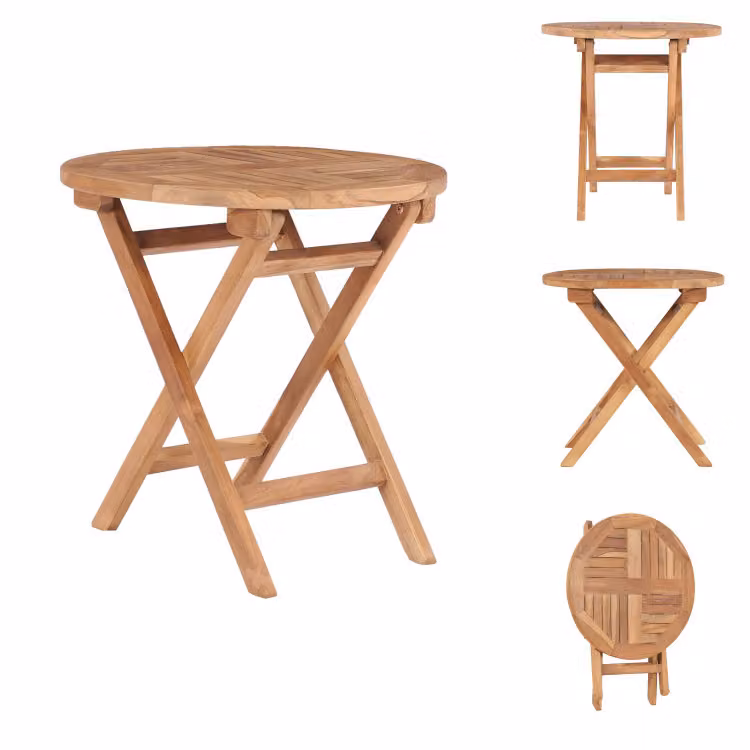 vidaXL Tavolo da giardino pieghevole 45 cm in legno massiccio di teak - Tavoli da giardino