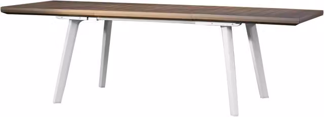 Tavolo da Giardino Estensibile in Resina Effetto Legno Colore Bianco