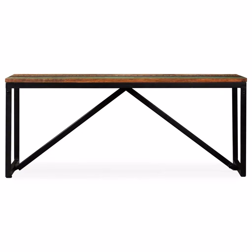 Panca in stile industriale vidaXL in legno e metallo marrone L: 110 cm, P: 35 cm, H: 45 cm – 2