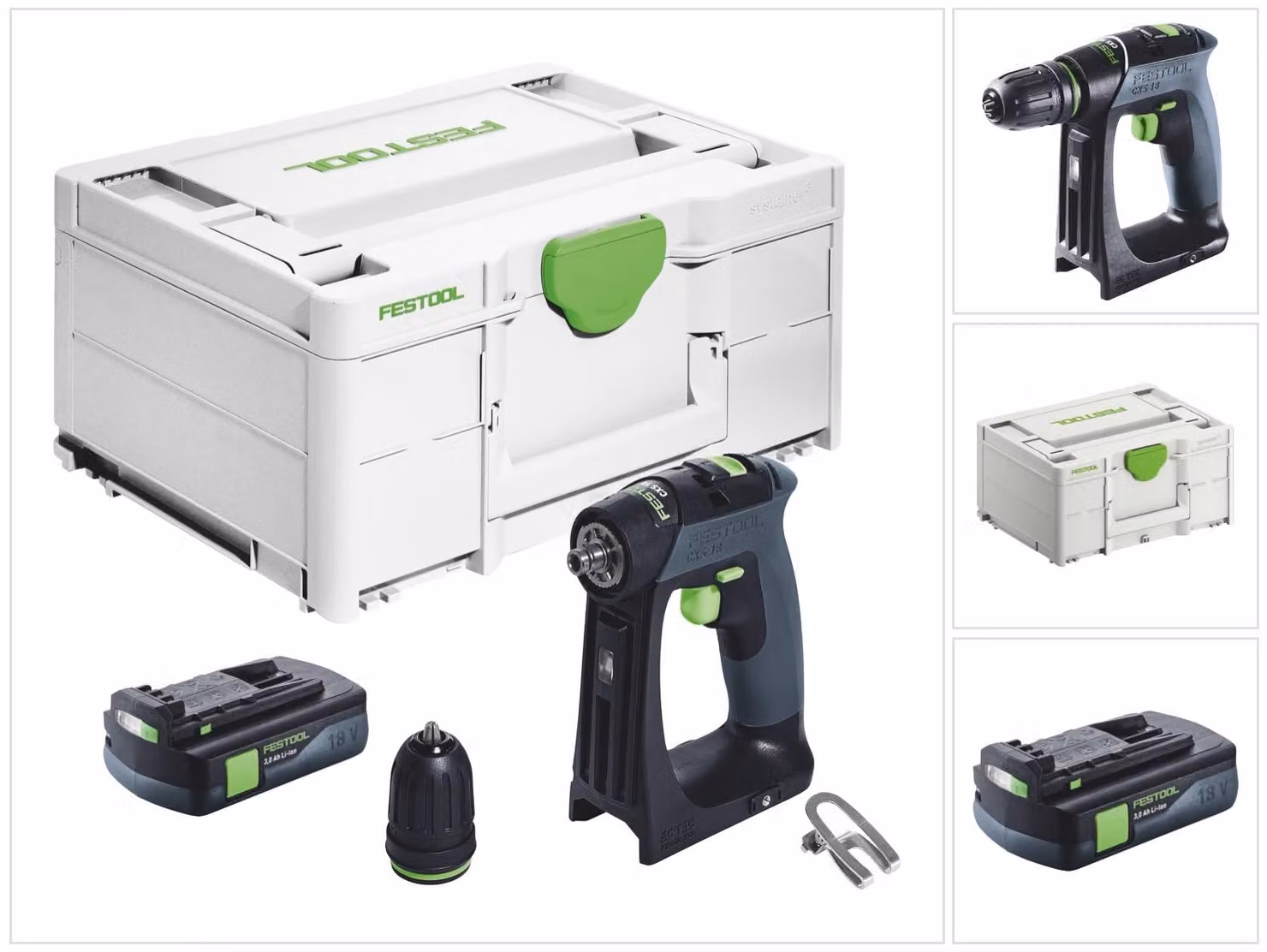 Trapano avvitatore a batteria Festool CXS 18 18 V 40 Nm senza spazzole + 1x batteria ricaricabile 3,0 Ah + systainer - senza caricabatterie