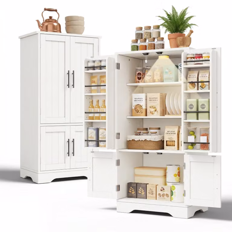 MobileR: Armadietto alto per cucina, armadietto alto da 60 x 40 x 120 cm, bianco, MDF