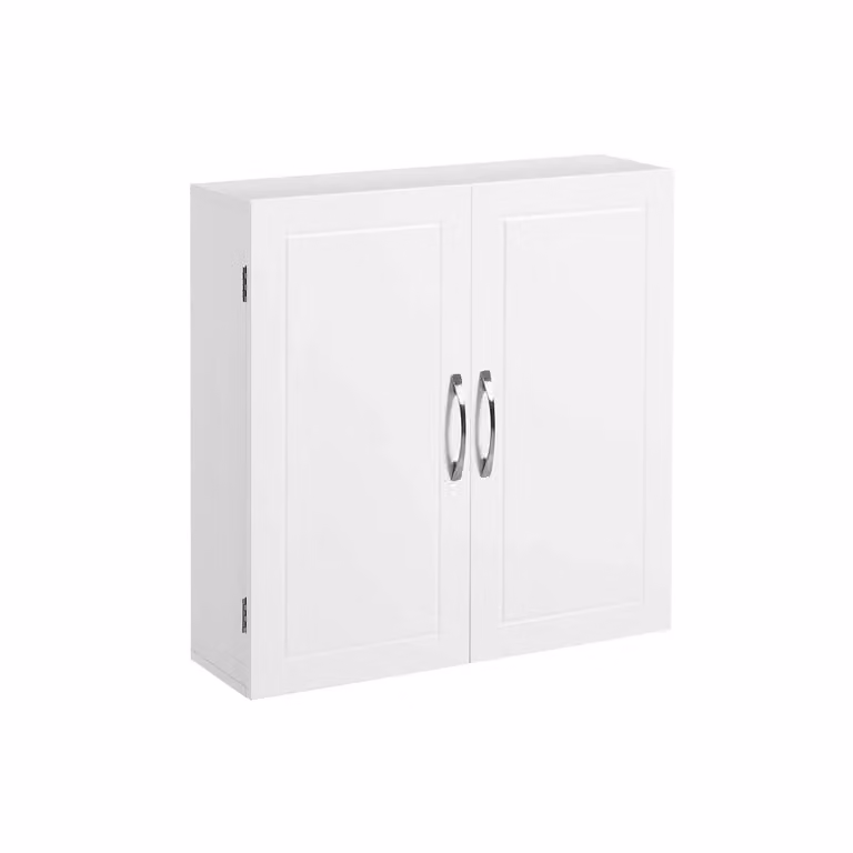 Mobile da bagno da parete con 2 ante, Bianco Nuvola / 18P x 60l x 60H cm