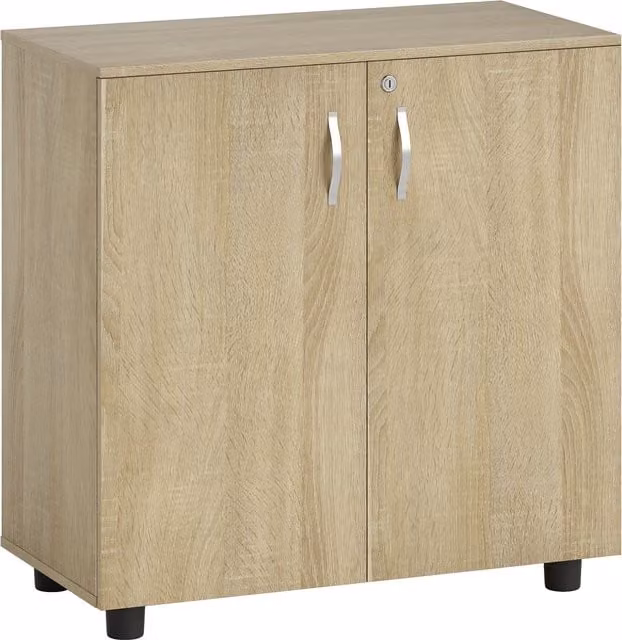 Mobile Ufficio Portadocumenti Multiuso Aosom con Serratura, 2 Ante e Mensola Interna, L/P/H: 80 x 40 x 80 cm, Rovere