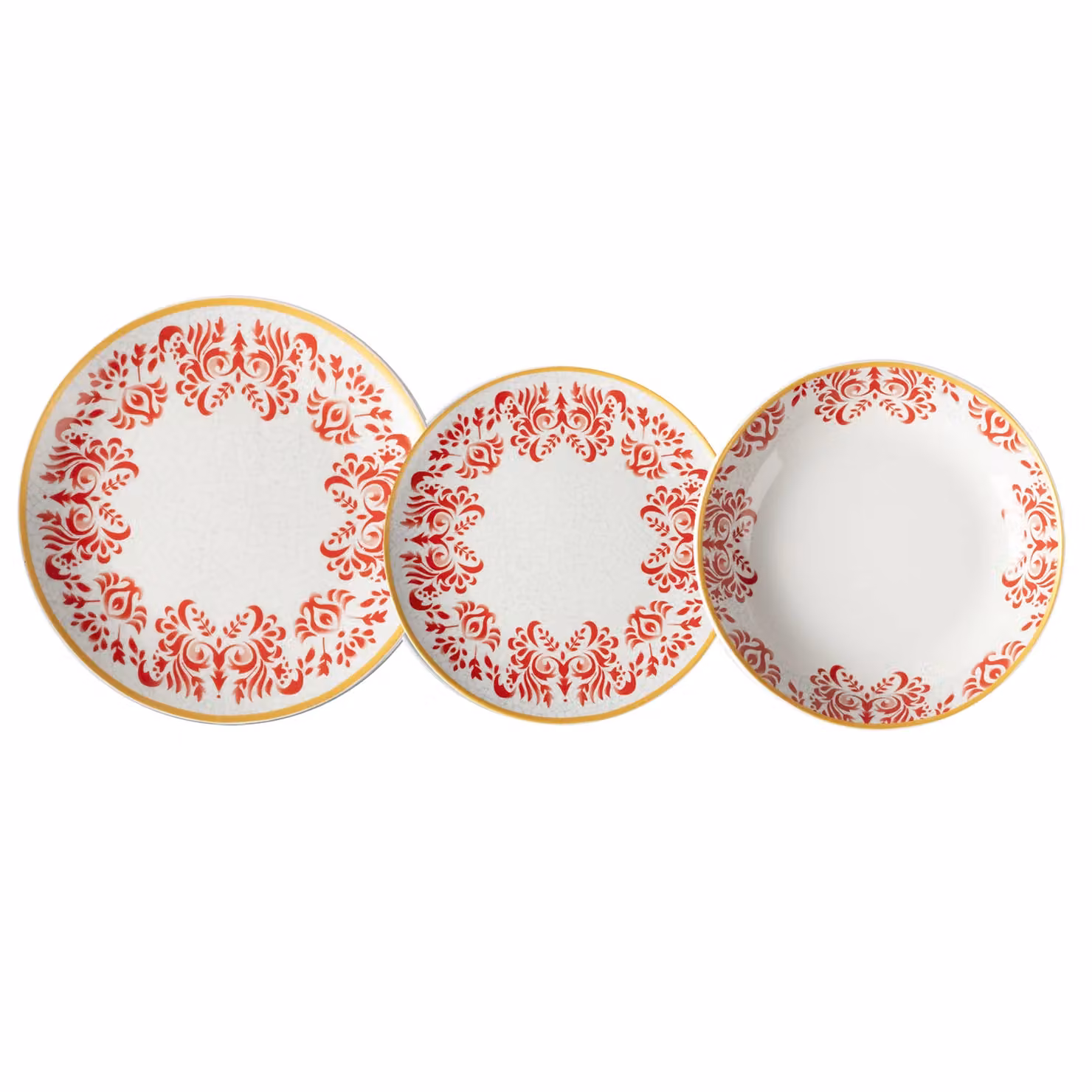 Servizio di piatti Gusto Casa Linea Zulema Red in porcellana, 18 pezzi, bianco e rosso – 1
