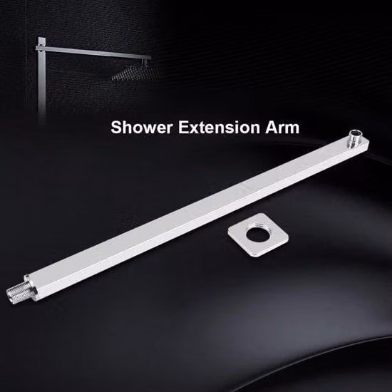 Braccio doccia da 60 cm in acciaio inossidabile, montaggio a parete, bagno