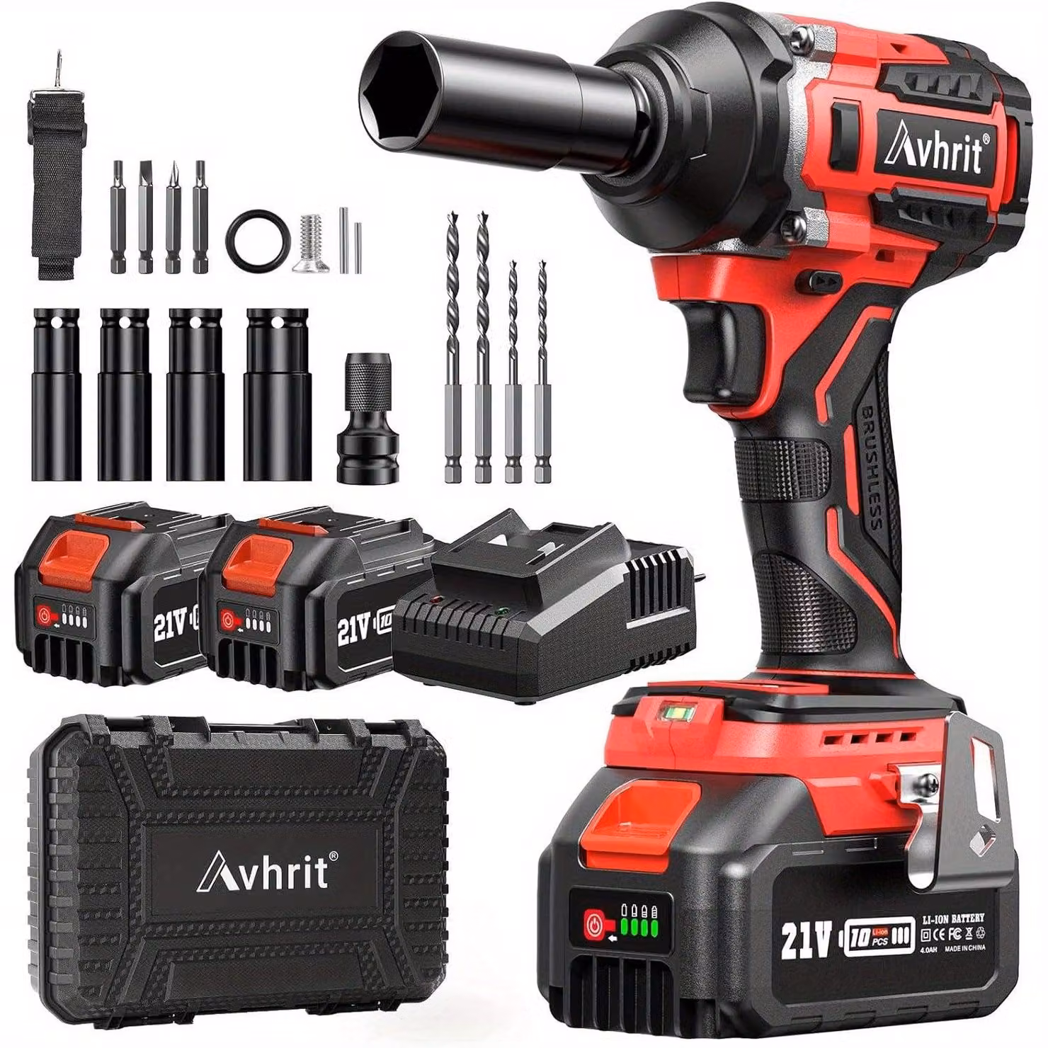 Chiave a percussione wireless da 1/2 di pollice, con coppia di 850 Nm, motore brushless e batterie