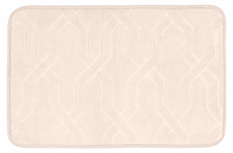 Tappetino da bagno Camier, color beige, morbido, assorbente e antiscivolo - Allstar