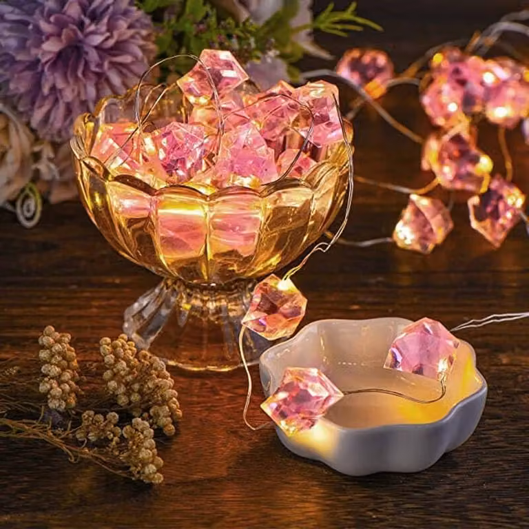 Luci decorative a LED, 30 LED, 3 metri, alimentate a batteria, rosa, per decorazioni