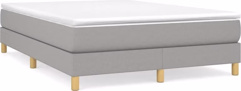 The Living Store Box spring bed grigio chiaro 140x200 cm tessuto