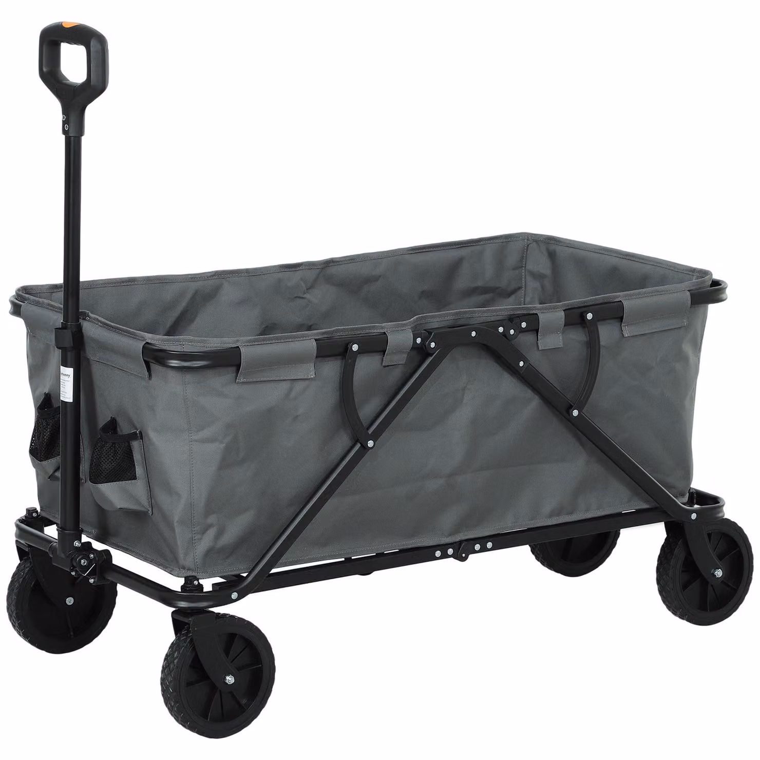 Carrello da giardino pieghevole - Carrello per giardino, carriola, carrello di trasporto - Grigio scuro - Capacità: 160 litri