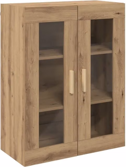 Armadietto Pensile a Parete DESIGN IN in Rovere Marrone con Ante in Vetro L: 69,5 cm, P: 34 cm, H: 90 cm CFW3482102