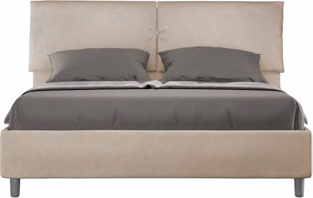 Letto Matrimoniale con Contenitore e Rete a Alzata GIORDANOSHOP Colore Sabbia L/P/H: 160 x 200 x 110 cm – 1