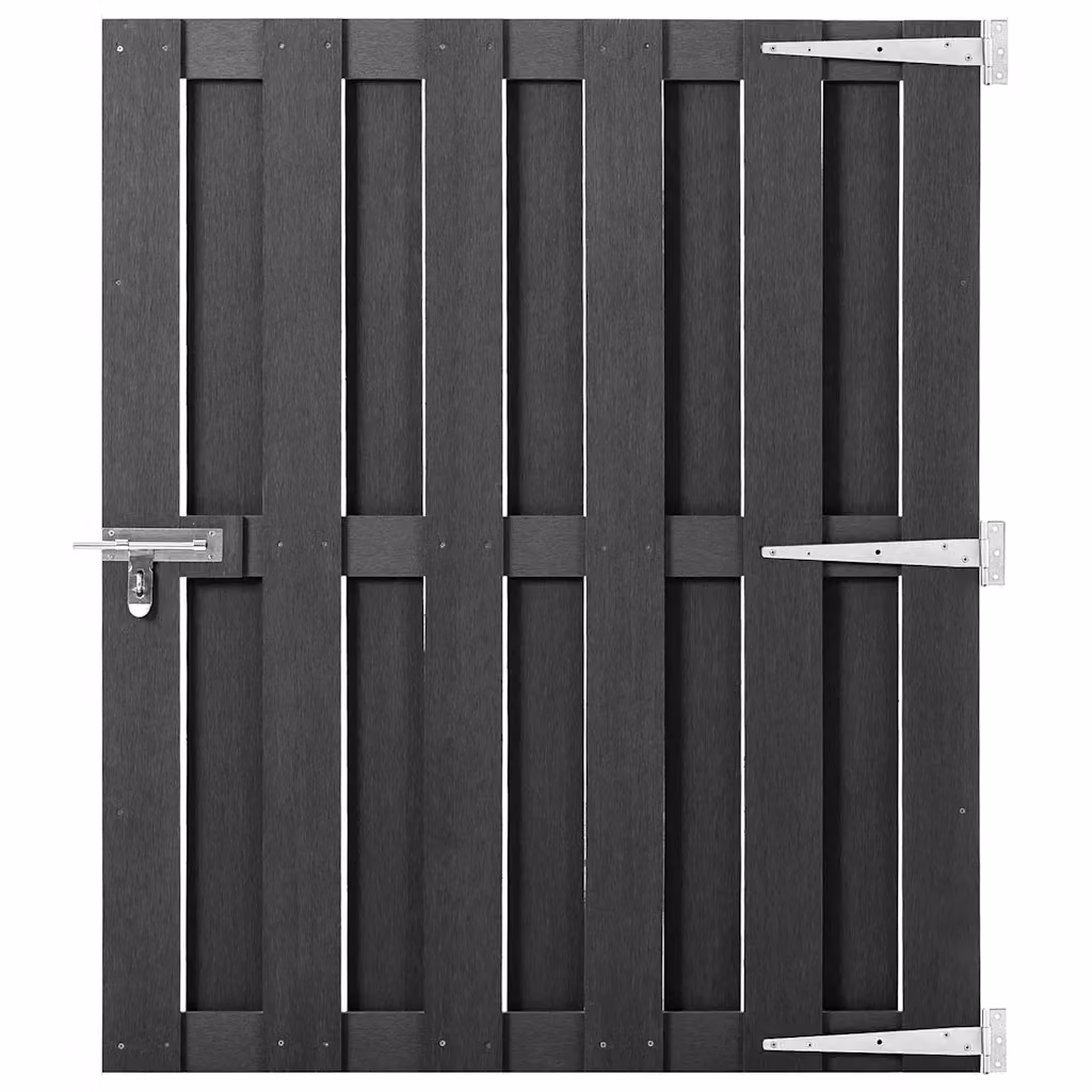 Cancello da giardino a battente vidaXL in WPC e alluminio, Grigio, L: 100 cm, H: 112 cm