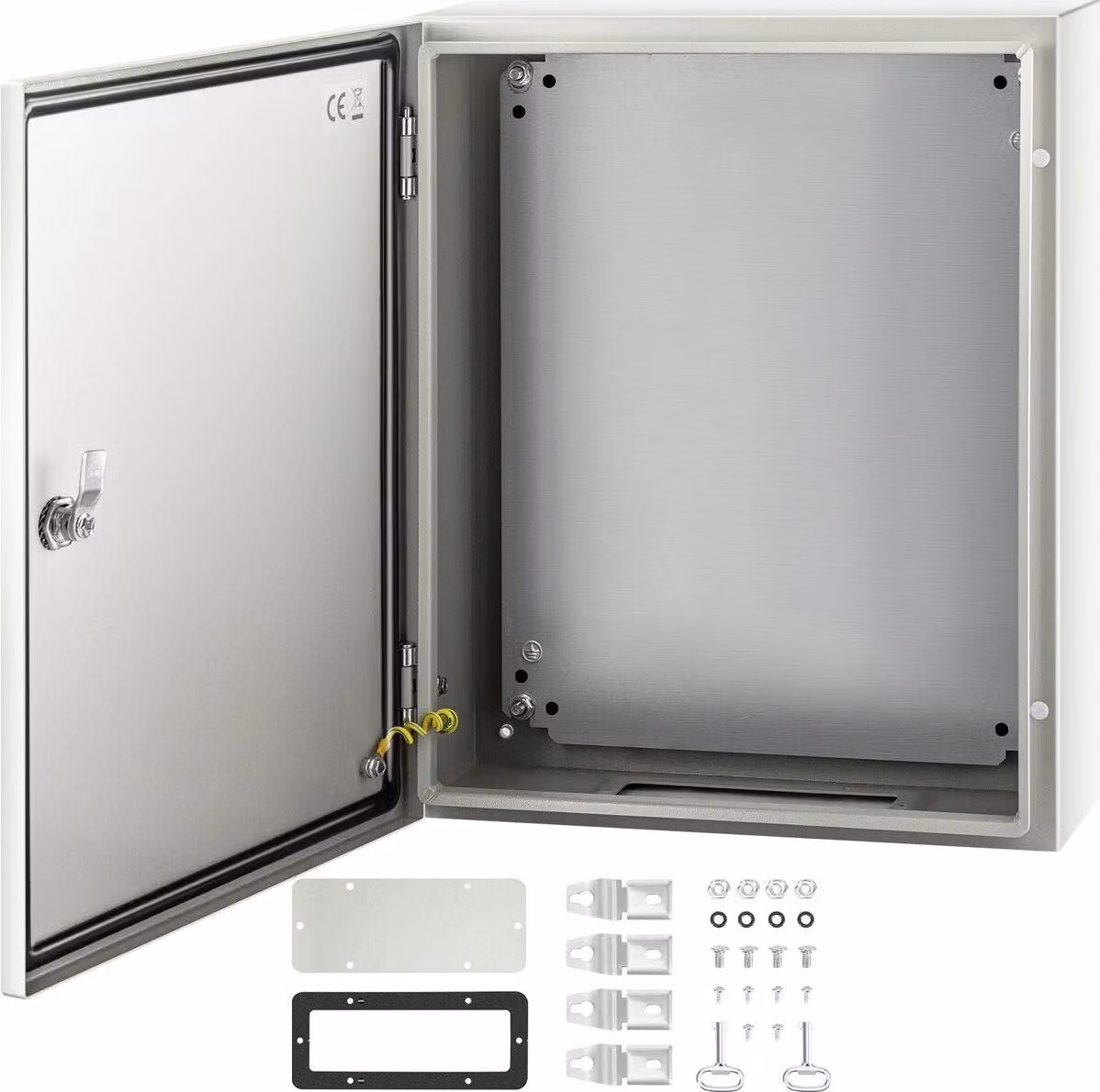 Armadio in acciaio NEMA, 20 x 16 x 6'' Scatola elettrica in acciaio NEMA 4X, IP66 impermeabile e resistente alla polvere, scatola di derivazione elettrica per esterni/interni, con piastra di montaggio