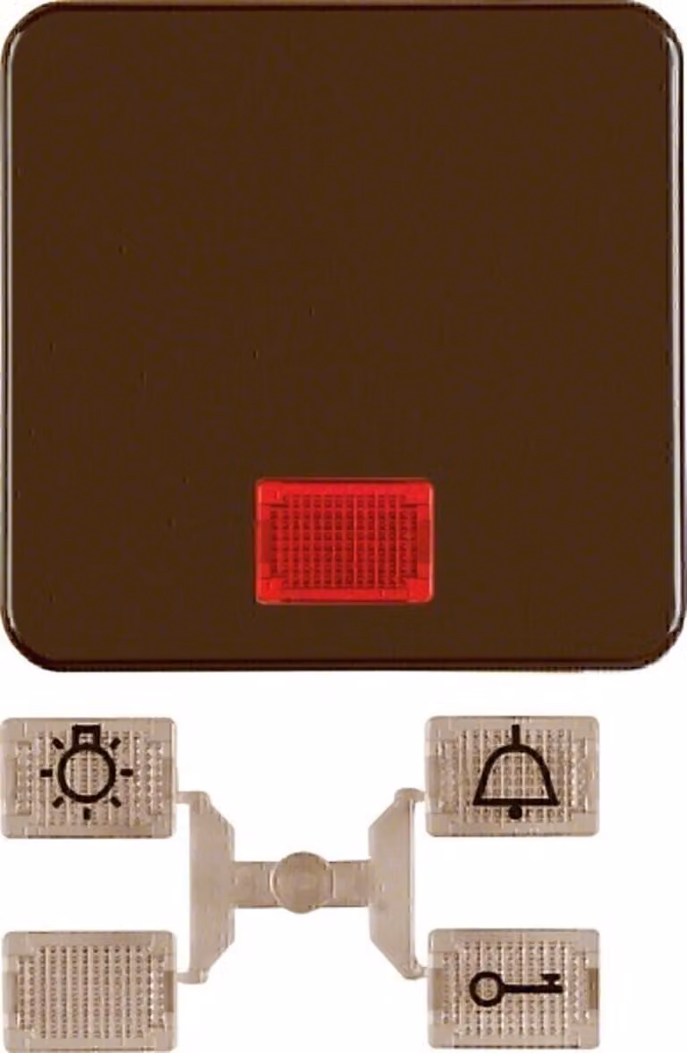 Berker 155311 Interruttore a bilanciere con 5 lenti incluse, marrone lucido, grado di protezione IP44