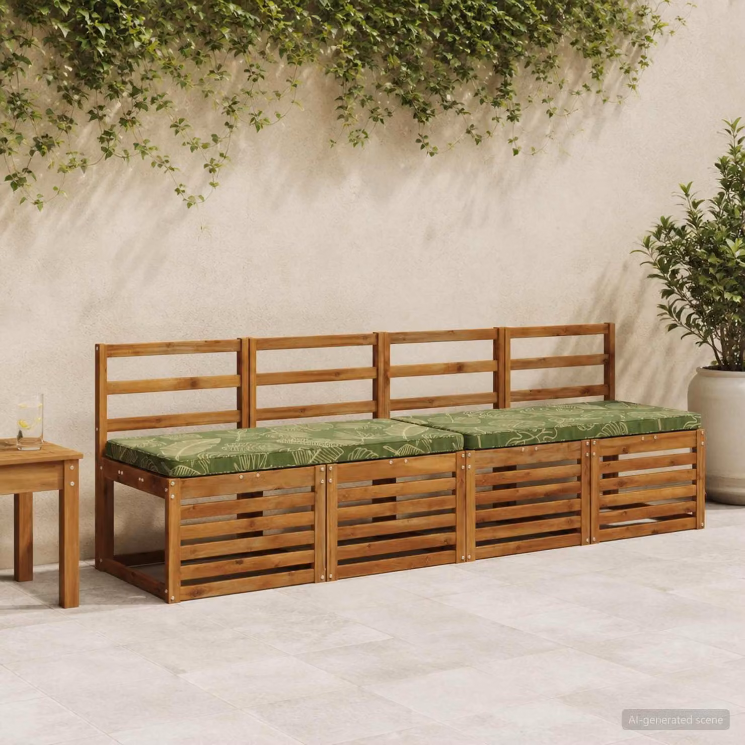 Cuscino per Panchina vidaXL VUGHT Verde in Poliestere con Rivestimento Rimovibile e Resistente ai Raggi UV