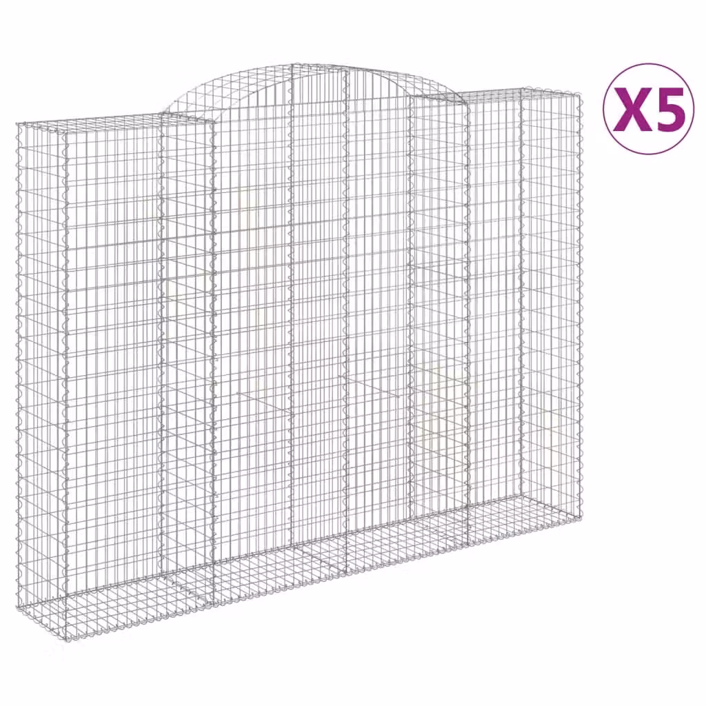 Cesti Gabbioni ad Arco 5 pz 300x50x220/240 cm Ferro Zincato