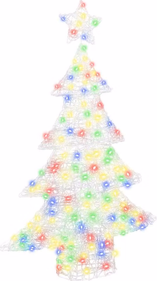 Albero di Natale con 100 LED Multicolore 120 cm Acrilico